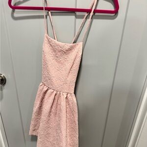 Pink Textured Sleeveless Dress